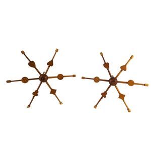 Vintage MCM Wooden Yarn Winder Folk Art Wall Decor Card Suits